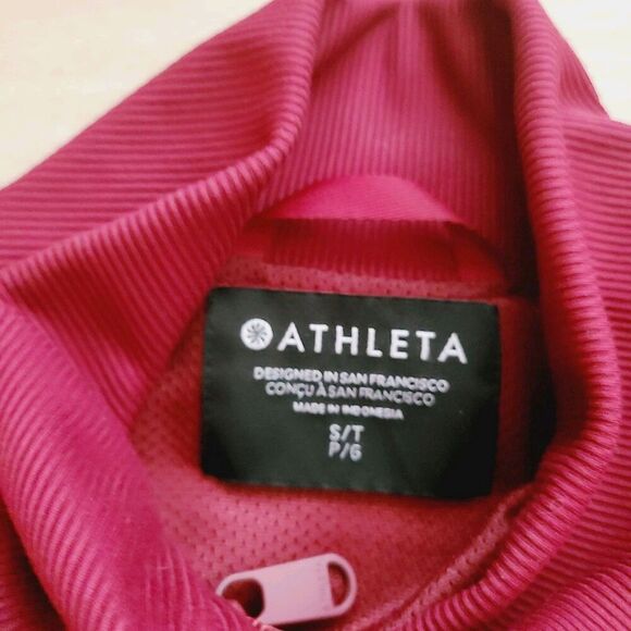 Athleta Brooklyn Bomber Jacket S Tall Burgundy Red Full Zip Soft Shell - Picture 5 of 10
